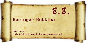 Beringer Bettina névjegykártya